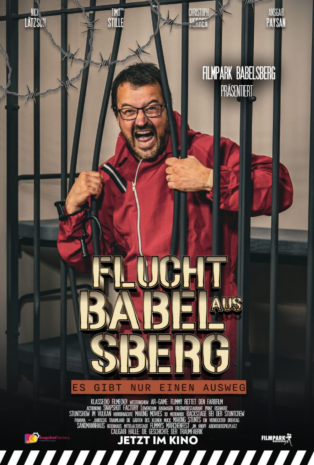 Filmplakat mit einer Person hinter Gitterstäben